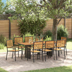 Garden Dining Set 9 pcs Black and Brown Poly Rattan