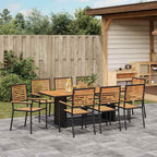 Garden Dining Set 9 pcs Black and Brown Poly Rattan