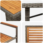 Garden Dining Set 9 pcs Grey and Brown Poly Rattan