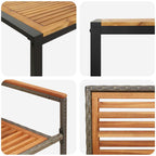 Garden Dining Set 5 pcs Grey and Brown Poly Rattan