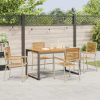 Garden Dining Set 5 pcs Beige and Brown Poly Rattan