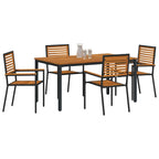 Garden Dining Set 5 pcs Black and Brown Poly Rattan