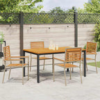 Garden Dining Set 4 pcs Beige and Brown Poly Rattan