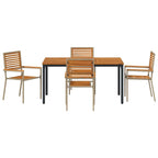 Garden Dining Set 4 pcs Beige and Brown Poly Rattan