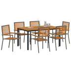 Garden Dining Set 7 pcs Grey and Brown Poly Rattan