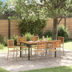 Garden Dining Set 7 pcs Beige and Brown Poly Rattan