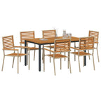 Garden Dining Set 7 pcs Beige and Brown Poly Rattan