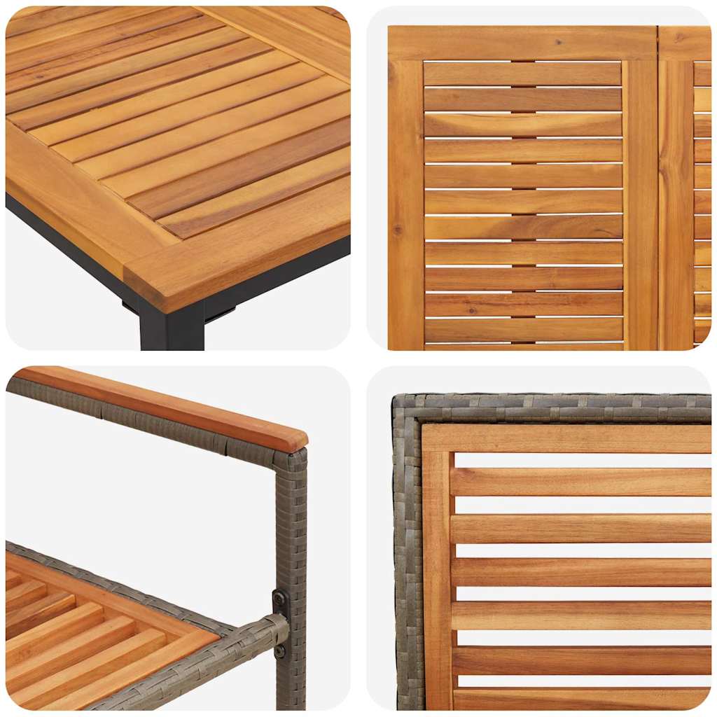 Garden Dining Set 7 pcs Grey and Brown Poly Rattan