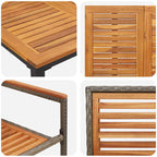 Garden Dining Set 7 pcs Grey and Brown Poly Rattan