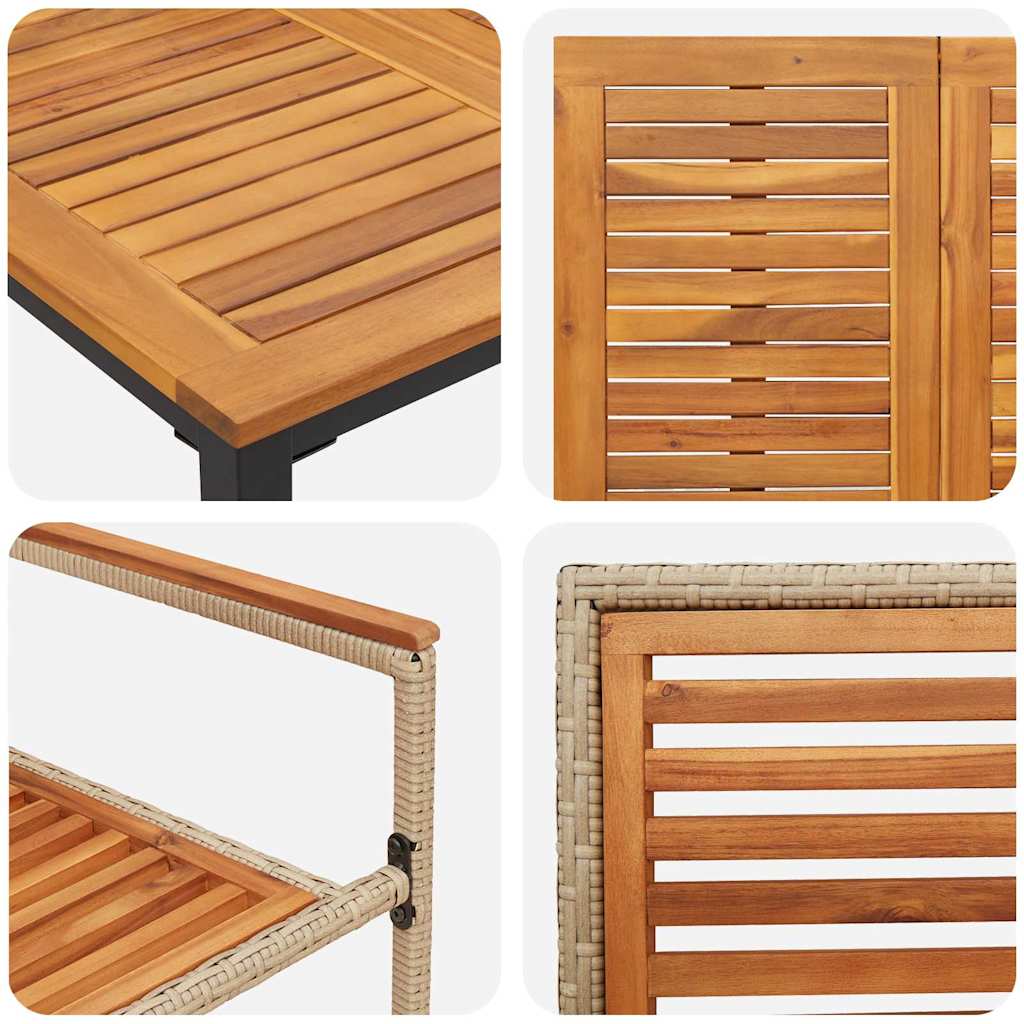 Garden Dining Set 7 pcs Beige and Brown Poly Rattan