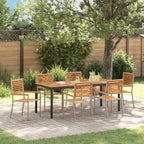 Garden Dining Set 7 pcs Beige and Brown Poly Rattan