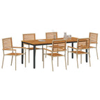 Garden Dining Set 7 pcs Beige and Brown Poly Rattan