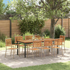 Garden Dining Set 9 pcs Beige and Brown Poly Rattan
