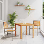 Garden Dining Set 3 pcs Grey Solid Acacia Wood