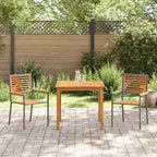 Garden Dining Set 3 pcs Grey Solid Acacia Wood