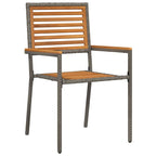 Garden Dining Set 3 pcs Grey Solid Acacia Wood