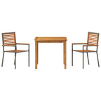 Garden Dining Set 3 pcs Grey Solid Acacia Wood