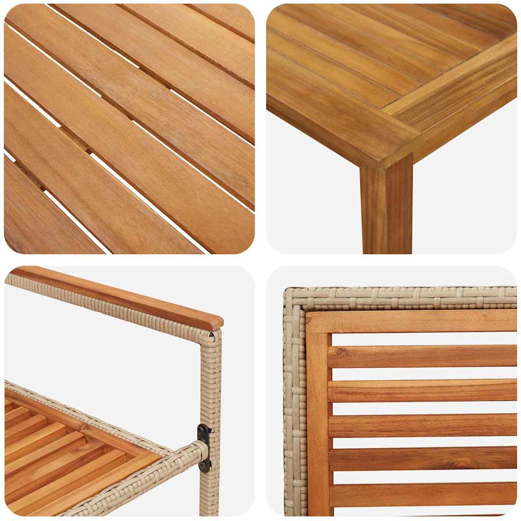 Garden Dining Set 3 pcs Beige Solid Acacia Wood