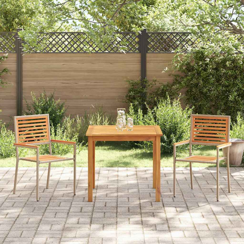 Garden Dining Set 3 pcs Beige Solid Acacia Wood