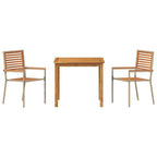 Garden Dining Set 3 pcs Beige Solid Acacia Wood