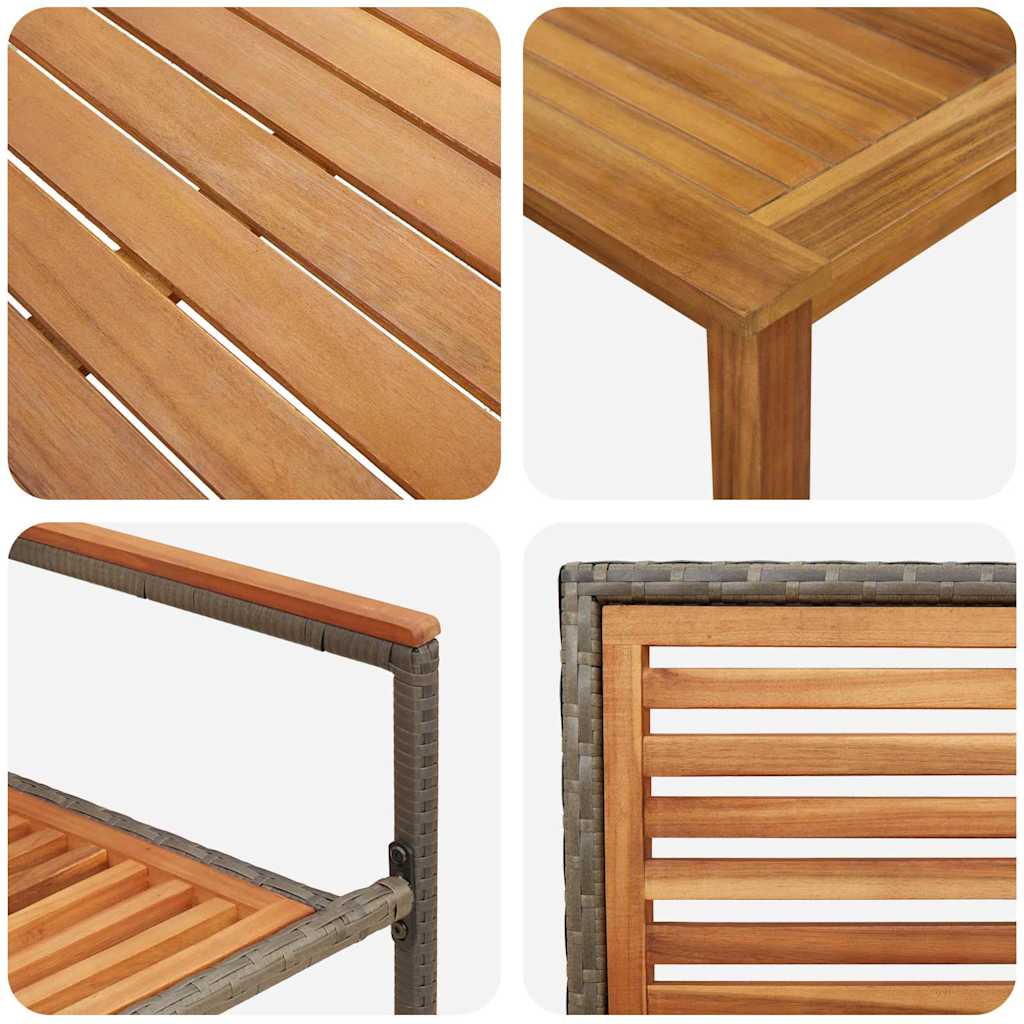 Garden Dining Set 5 pcs Grey Solid Acacia Wood