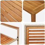 Garden Dining Set 5 pcs Beige Solid Acacia Wood