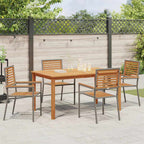 Garden Dining Set 5 pcs Grey Solid Acacia Wood