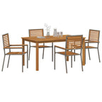 Garden Dining Set 5 pcs Grey Solid Acacia Wood