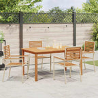 Garden Dining Set 5 pcs Beige Solid Acacia Wood