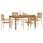 Garden Dining Set 5 pcs Beige Solid Acacia Wood