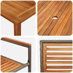 Garden Dining Set 7 pcs Grey Solid Acacia Wood