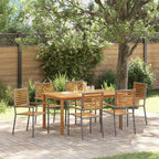 Garden Dining Set 7 pcs Grey Solid Acacia Wood