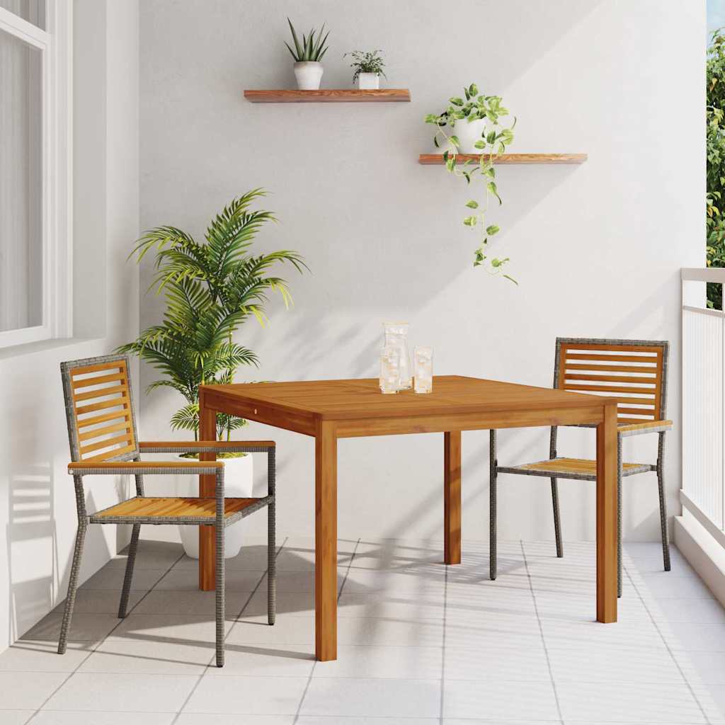 Garden Dining Set 3 pcs Grey Solid Acacia Wood