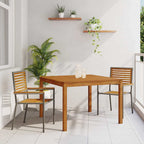 Garden Dining Set 3 pcs Grey Solid Acacia Wood