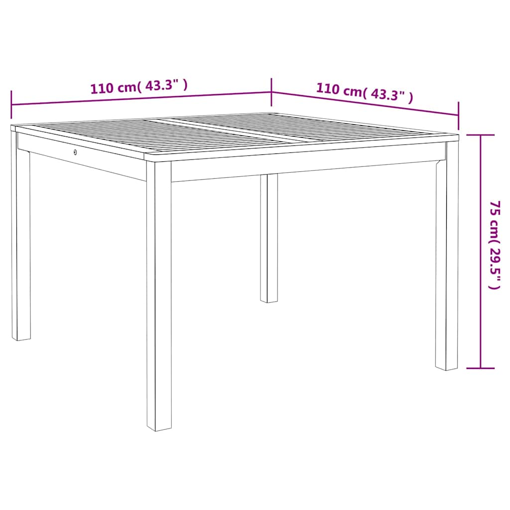 Garden Dining Set 3 pcs Grey Solid Acacia Wood