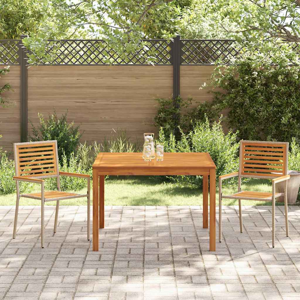 Garden Dining Set 3 pcs Beige Solid Acacia Wood