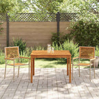 Garden Dining Set 3 pcs Beige Solid Acacia Wood