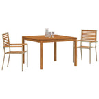 Garden Dining Set 3 pcs Beige Solid Acacia Wood