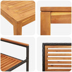 Garden Dining Set 5 pcs Black Solid Acacia Wood