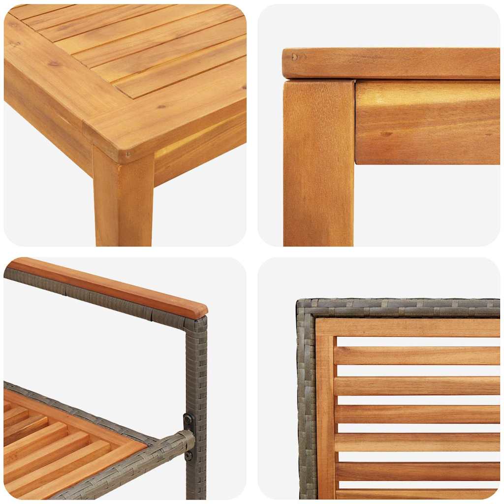 Garden Dining Set 5 pcs Grey Solid Acacia Wood