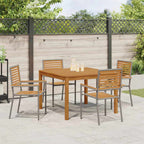 Garden Dining Set 5 pcs Grey Solid Acacia Wood