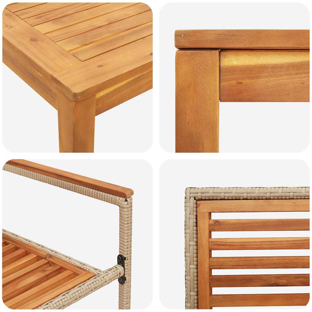 Garden Dining Set 5 pcs Beige Solid Acacia Wood