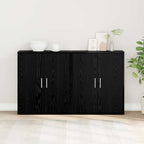 Sideboard 2 pcs Black Oak 60 x 31 x 70 cm Engineered Wood