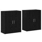 Sideboard 2 pcs Black Oak 60 x 31 x 70 cm Engineered Wood