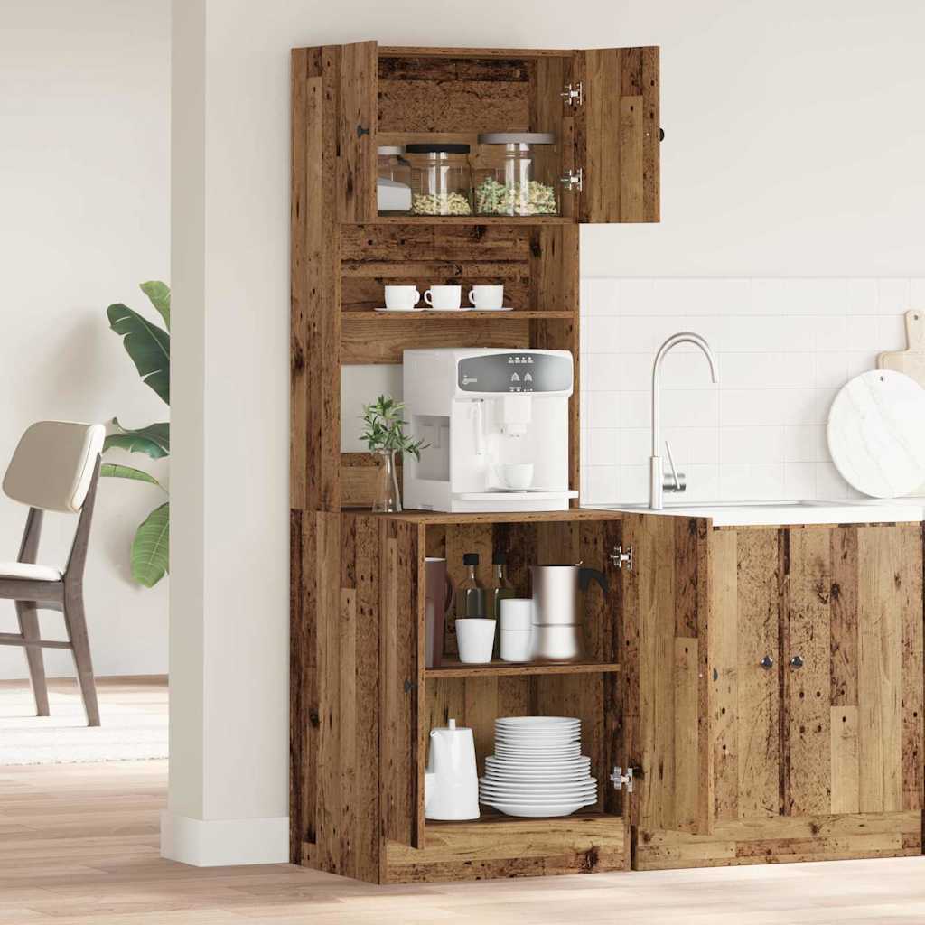 Kitchen Sideboard with Shelf 2 pcs Old Wood 60 x 50 x 180 cm