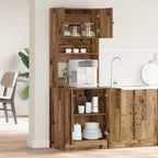 Kitchen Sideboard with Shelf 2 pcs Old Wood 60 x 50 x 180 cm