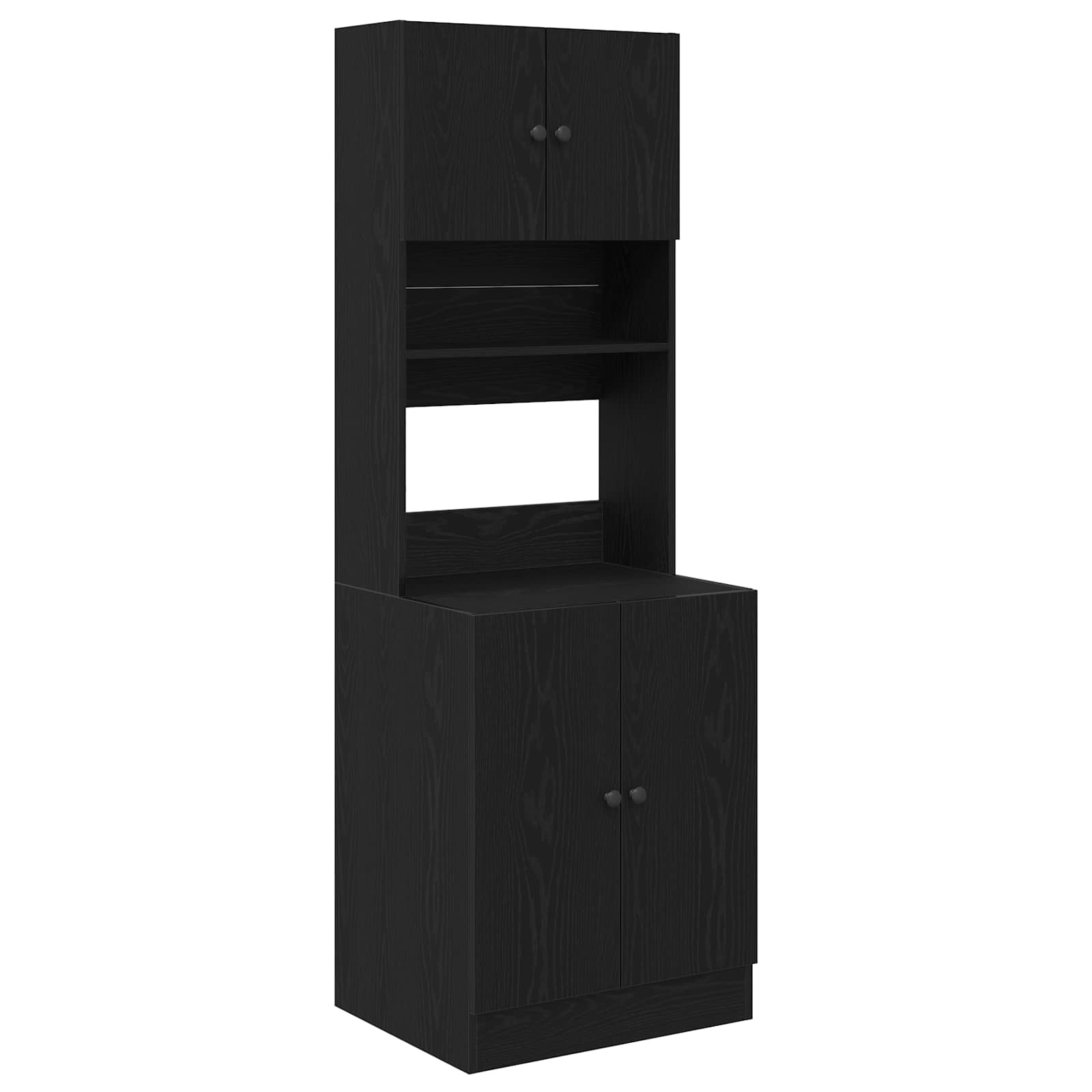 Kitchen Sideboard with Shelf 2 pcs Black Oak 60 x 50 x 180 cm