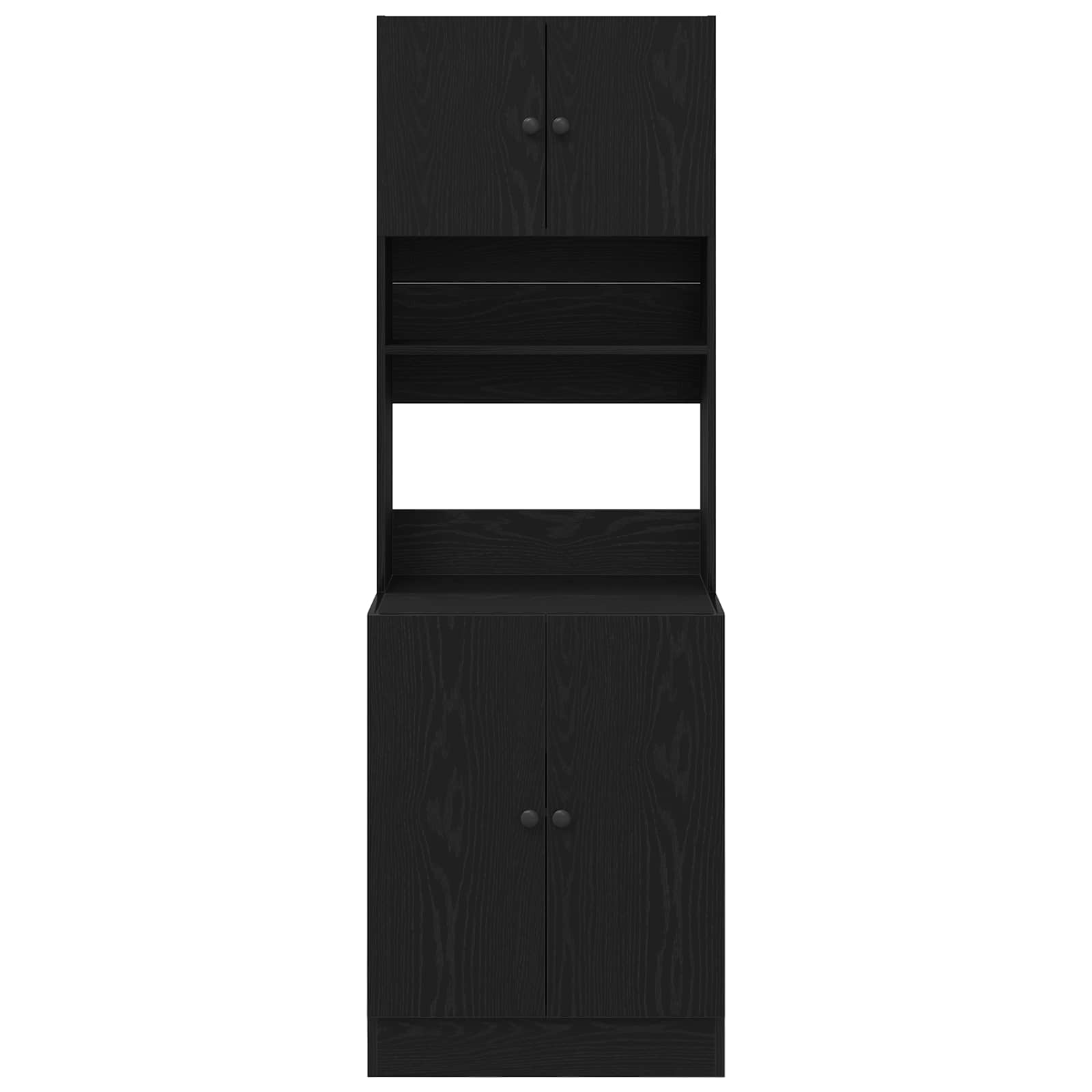 Kitchen Sideboard with Shelf 2 pcs Black Oak 60 x 50 x 180 cm
