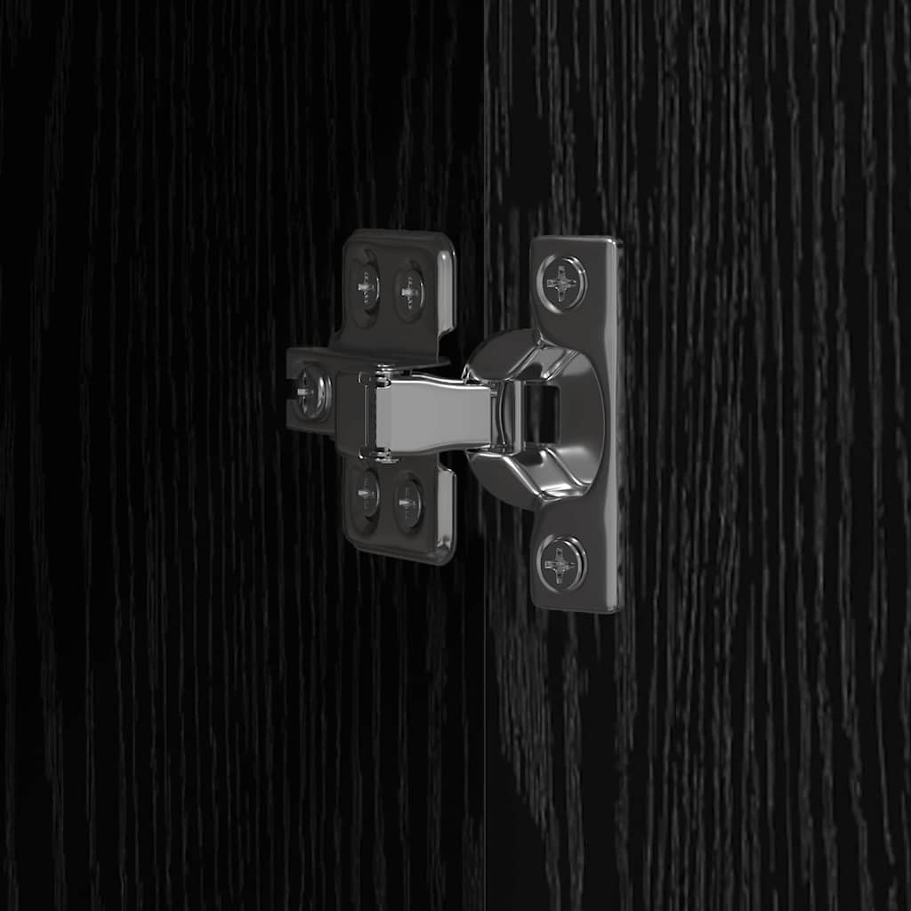 Office Cabinet Black Oak 60 x 32 x 152.5 cm Engineered Wood