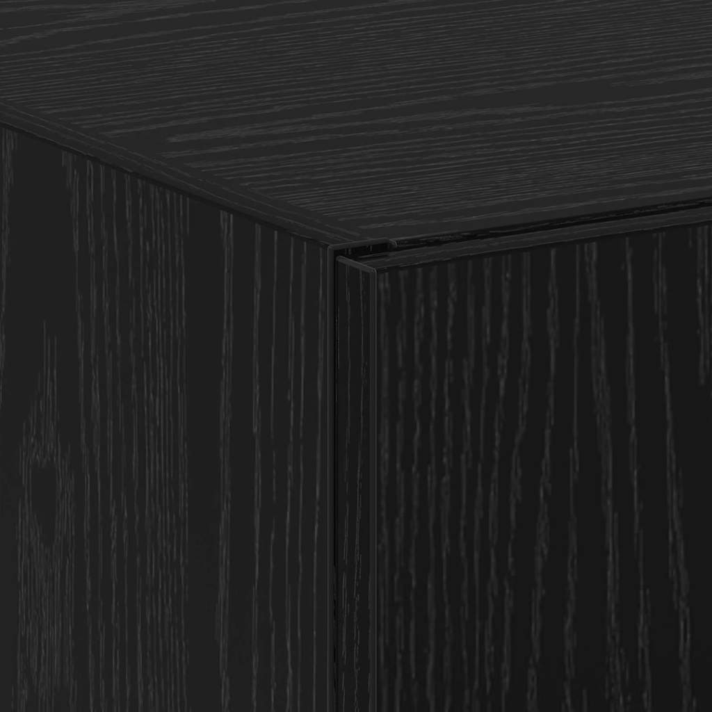 Office Cabinet Black Oak 60 x 32 x 152.5 cm Engineered Wood